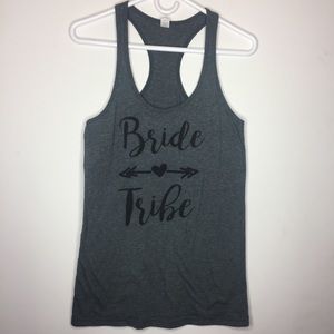 Bride Tribe Large Gray Racerback Tank Top